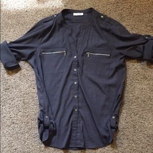 Calvin Klein gray M button up dress shirt